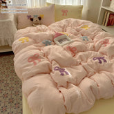 3 Piece Sheet Set Chut bowknot embroidery duvet cover Set