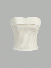 Rib-knit Tube Top Y2K Clothes Grunge Punk Solid Strapless Sleeveless Slim Fit Crop Tank Top Streetwear