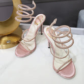 Eilyken Street Style CRYSTAL Ankle Strap Sandals Open Toe Thin High Heels Party Prom Shoes