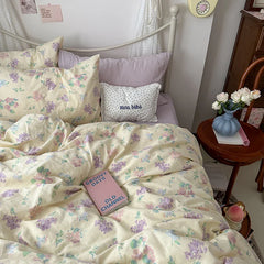 Floral Style Duvet Cover Pure Cotton Bed Cover Girls Soft Comforter Covers Set with Pillowcase이불커버 King Size Quilt Cover Set