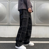 Cargo jeans Wide Leg Jeans Hip Hop Casual Straight Baggy Denim Pants Streetwear Skateboard Pant Neutral Trousers