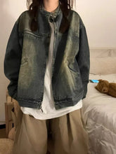 Vintage Washed American High Street Denim Jacket Premium Feel Short Size Early Jacket Ladies Jeans