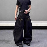 Y2k Pocket Decoration Jeans Harajuku Retro Trend Street Hip-Hop Casual Loose Niche Bottoms
