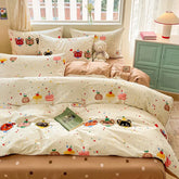 1Pcs 100% Cotton Printed Duvet Cover Cartoon Pattern Skin Friendly Breathable Comforter Cover Bedclothes