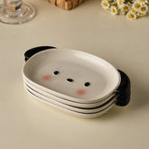 1pc/2pcs Ceramic bread plate, small dog shaped plate, cute mini fruit plate, dessert plate