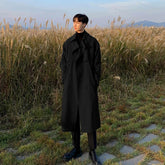 Trench coat Brand Trench Korean Overcoat Male Long Windbreaker Streetwear Coat Outer Wear Clothing