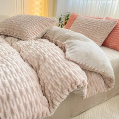 Rabbit Velvet Milk Single Product Quilt Cover Thickened Warm Solid Duvet Bedding