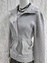 American Girl Subculture Retro Gray Sweatshirt Vintage Hooded Sweatshirt Spring