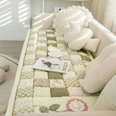Korean Pure Cotton Sofa Cover Embroidery Sofas Towel Non Slip Couch Covers L Shaped Corner Sofa Mat Seat Pad