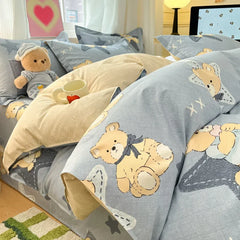 100% Cotton Printed Duvet Cover Single Piece Fresh Style Bedding Cover Soft Breathable Quilt Cover