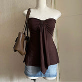 Y2k Tank Top Harajuku Solid color Punk Crop top Streetwear Rock Goth Vest Unique Hiphop Sleeveless Top Retro Casual