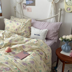 Floral Style Duvet Cover Pure Cotton Bed Cover Girls Soft Comforter Covers Set with Pillowcase이불커버 King Size Quilt Cover Set