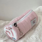 INS Large Capacity Pink Pen Bag Creative Soft Touch Pencil Case Stationery Storage Organizer Creative Students Gift