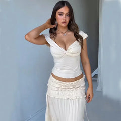 2 Piece Set Outfit Crop Top