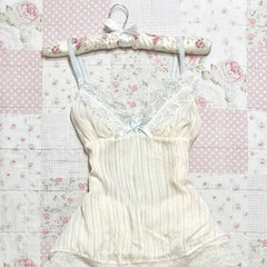 Retro Harajuku Kawaii Fairy Tale Camisole Tee Casual Slim Chic Print Sleeveless Crop Top Y2K Streetwea