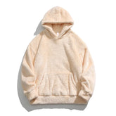 Vintage Solid Color Fleece Warm Hooded Jacket