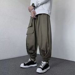 Japanese Style Loose-fit Wide-leg Cargo Pants