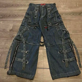 Trend Washing Heavy Industry Loose Jeans Street Y2K Hip-hop Oversized Wide-leg Pants Unisex Mopping Jeans