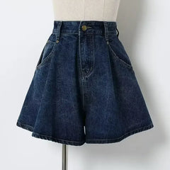 High Waist Wide Leg Short Jeans Thin Loose Slimming A- Line Pants plus Size Cover Hip Versatile Shorts
