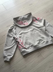 Y2K Vintage Oversized Cherry Blossom Embroidered Hooded Jackets Pink Zipper Coat Harajuku Hip Hop Graphic Streetwear