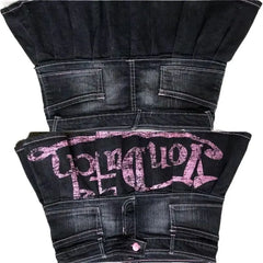 Korean Kopo Style Retro Letters Spice Girls A Word Denim Skirt Y2K Harajuku Hip-Hop Dance Street Wear