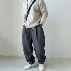Mens Pants Casual Acrylic Pants Streetwear Personality Versatile Trend Comfort Wide-Leg Pants Clothing