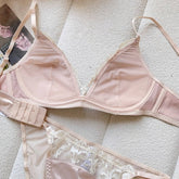 Sexy Lace Flowers Embroidery Bra Set