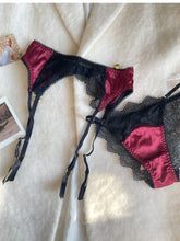 Sexy lace small breasts couple fun lingerie waistband panties three-piece Set