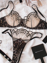Sexy leopard lace bra Set