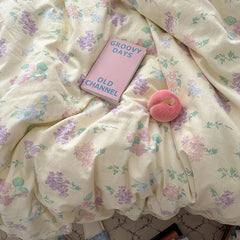 Floral Style Duvet Cover Pure Cotton Bed Cover Girls Soft Comforter Covers Set with Pillowcase이불커버 King Size Quilt Cover Set