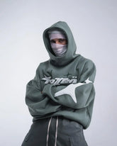 Retro Gothic Hoodie American High Street TrendY2k Harajuku Loose