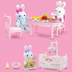 Little Rabbit Bedroom kitchen outdoor gamesLovely Scene Play Toys Simulation Modelling Children Birthday Easter Gift