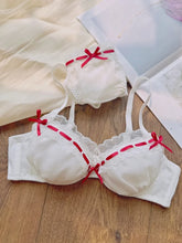 Steel ring comfortable thin cup lingerie women large size sweet cute bra Set