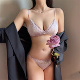 Lace Embroidery Flowers Women Lingerie Set