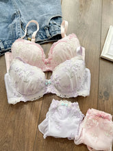 Sweet and cute embroidered thin cup lingerie girl close-up Underwear