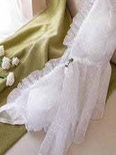 White fairy rose flowers sexy lingerie lace mesh pajamas home wear bra suit halter with corSet