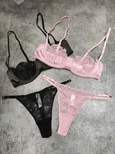 Wriufred Ultra-thin female bra without sponge sexy lace steel ring gathered lingerie Set