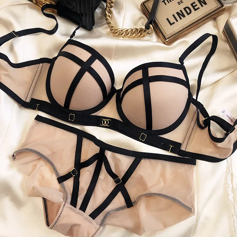2 Pieces Classic Bandage Push Up Bra Set