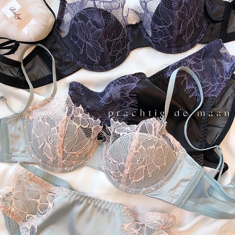 2 Pieces French Eyelashes Lace Underwear