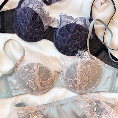 2 Pieces French Eyelashes Lace Underwear
