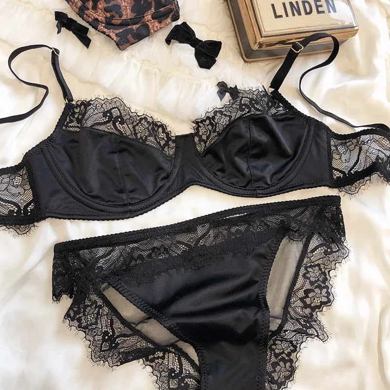 2 Pieces French Leopard Print Bra Underwear