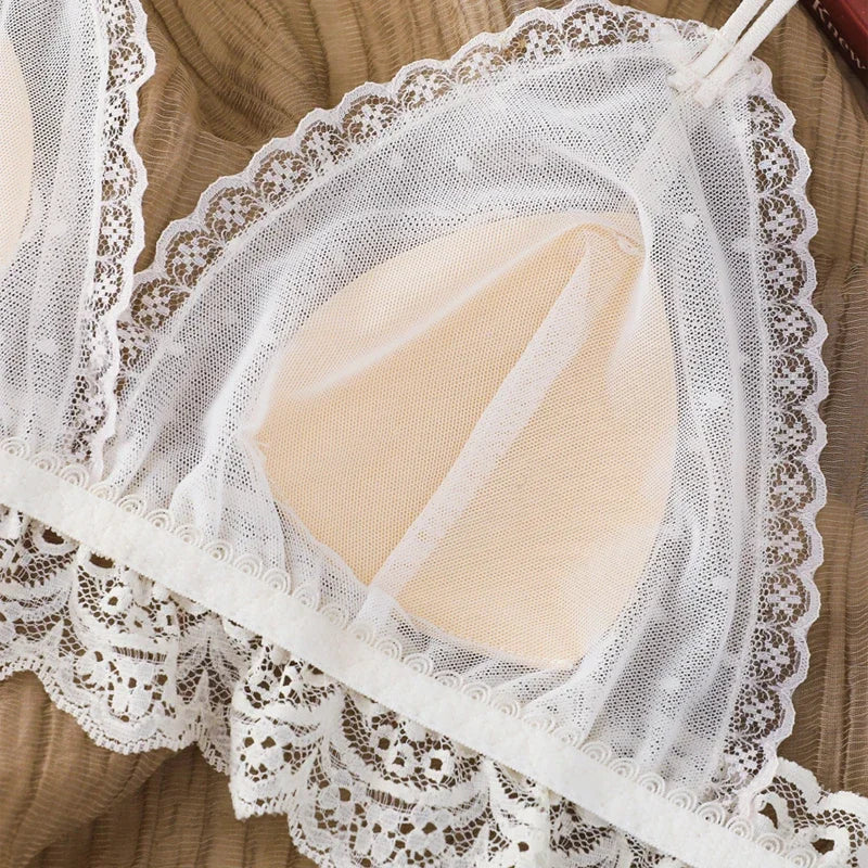 2 Pieces French Ultra Thin Sexy Bra Set