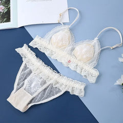 2 Pieces French Ultra Thin Sexy Bra Set