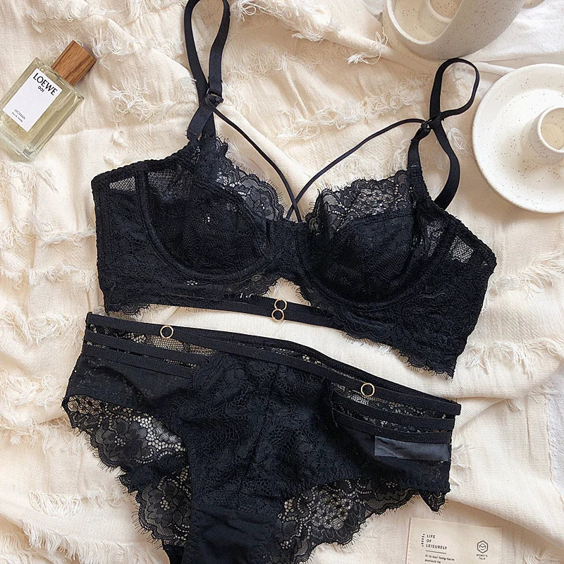 2 Pieces Sexy Hollow Push Up Bra Set