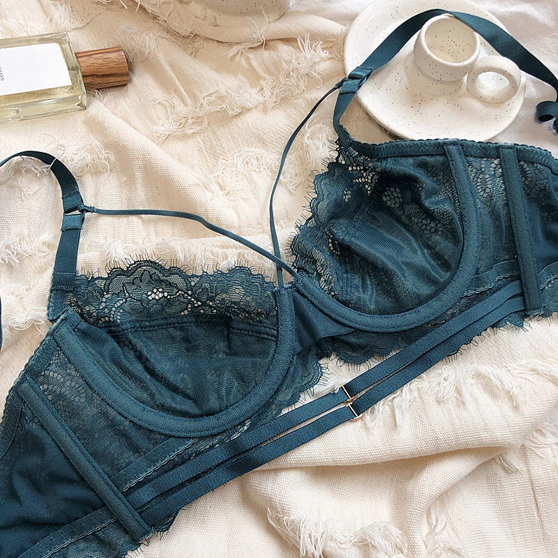 2 Pieces Sexy Hollow Push Up Bra Set