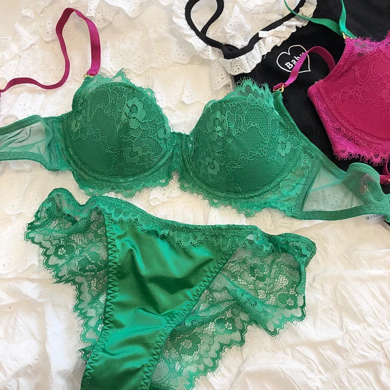 2 Pieces Sexy Lace Embroidery Underwear