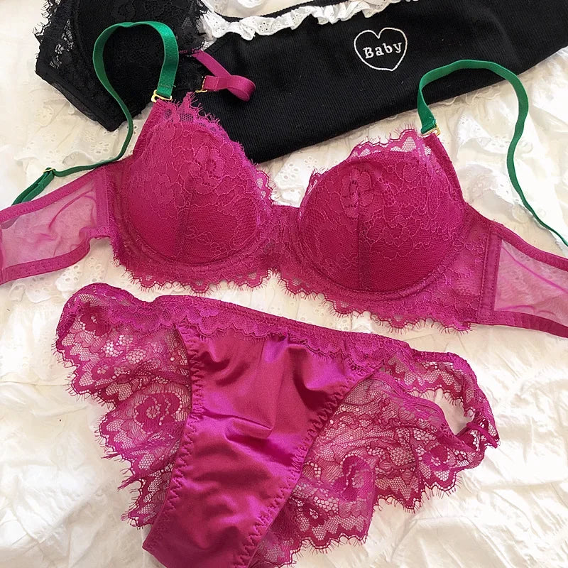 2 Pieces Sexy Lace Embroidery Underwear