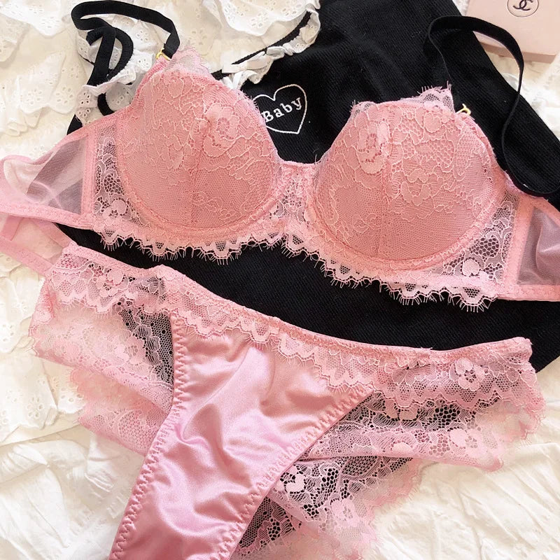 2 Pieces Sexy Lace Embroidery Underwear