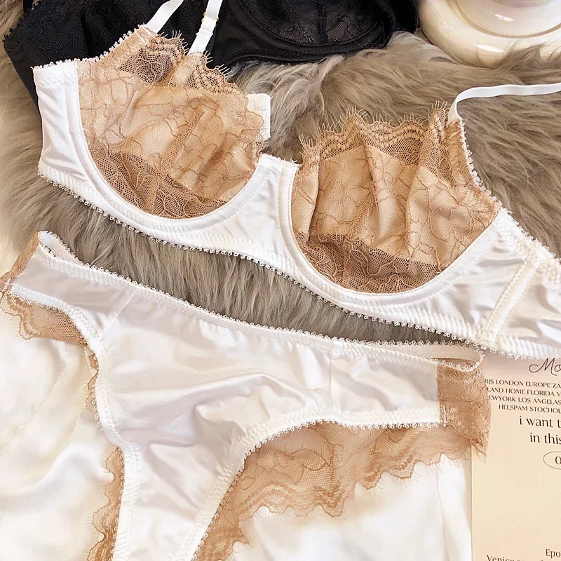 2 Pieces Sexy Ultra Thin Lace Bra Set