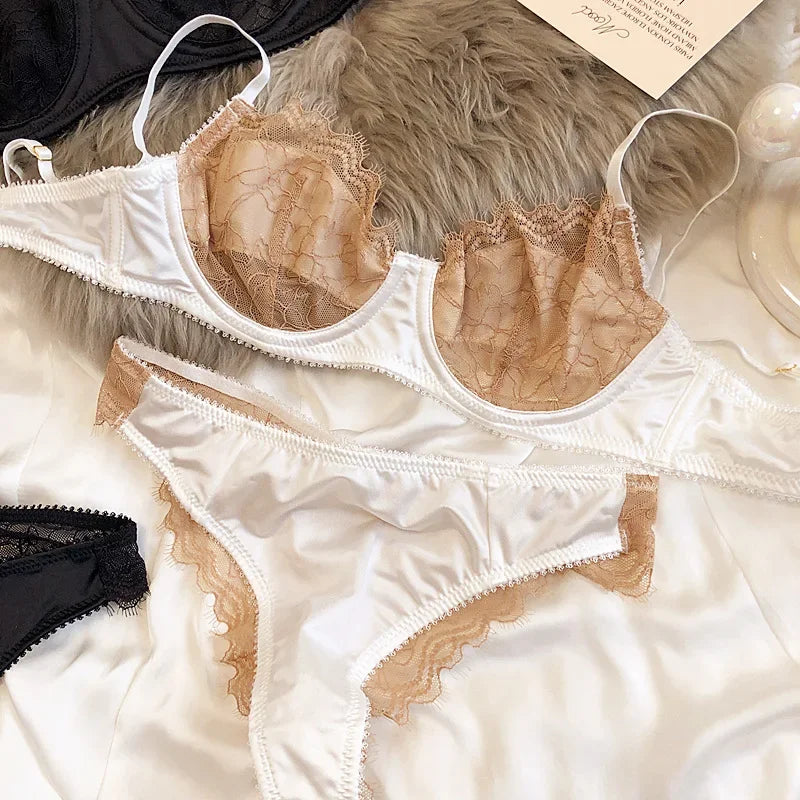 2 Pieces Sexy Ultra Thin Lace Bra Set